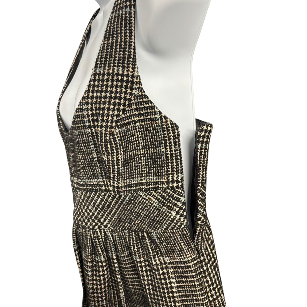 Zara Basic Womens‎ Dress Sleeveless Plaid Black Beige Career Casual - Picture 5 of 8